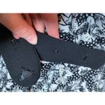 dress V neck peplum floral belt black white shoulder pads Surplice top Size M Photo 5