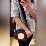 Coach Red and Black Buffalo Plaid Women's Crossbody Bag with Guitar Strap. EUC Photo 6