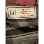 Gap  Jeans Women 26 Gray Denim Vintage Slim Sky High Ankle Raw Hem Streetwear Photo 8