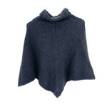J. McLaughlin  Wool Blend Black Turtleneck Knit Pullover Shrug Poncho Sweater Photo 2