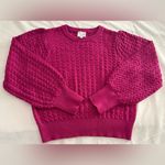 ANONYME designers Cable Knit Sweater M Pink Chunky Wool Blend Cropped Cozy Size M Photo 3