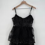 Lulus Alluring Sensation Black Tulle Embroidered Tiered Maxi Dress Size XL Photo 4