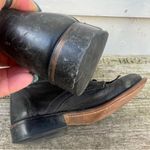 Laredo 90s  Black Leather Cowgirl Western Lace Up Roper Boots w/ Toe Kilte Fringe Photo 7