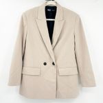ZARA Womens Oversized Double Breasted Boyfriend Blazer Size XS Beige Career Chic Photo 1