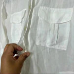 Theory  Marandel White Lawn Shirt Long Button Down size p Photo 6