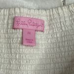 Lilly Pulitzer Brett Strapless Mini Dress Womens Medium White Floral Lace Pocket Photo 5