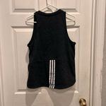 Adidas Women's Charcoal Gray 3 Stripe Side Slits Workout Muscle Tank Top Large Photo 3