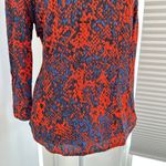 Sandro Designer Abstract Red Blue Cutout Back Blouse Sz 1 = Size US 4 or Small Photo 2