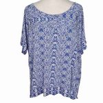 Old Navy  Blue Aztec Print Tee Size XL Blue Scoop Neck Print Tee Photo 1