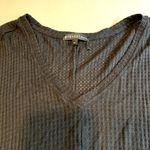 Gibsonlook Womens Black‎ Waffle Knit V-Neck Long Sleeve Top Size XS Photo 4