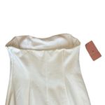 BHLDN  Anthropologie Women’s Flamenco Hem Asymmetrical White Fitted Midi Dress M Photo 6