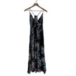 Free People  Intimately Black Floral Maxi Dress Spaghetti Strap V Neck S Photo 7