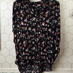 Madewell Shirred-Sleeve V-Neck Top in Drifting Flowers - Size - Medium Photo 0