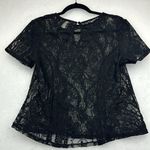 Pen Paper black lace pull over blouse Photo 3