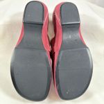 White Mountain  Womens 7.5 Red Faux Fur Leather Suede Mule Boho Country Cottage Photo 5