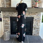 Loveappella  Black Maxi Dress with Floral Print Photo 9