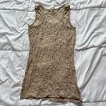 Vintage 90s Y2K Womens Size Medium Tank Top Cami Camisole Floral Tan Coquette Brown Photo 6