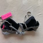 Betsey Johnson  Black and White Plaid Bikini Top Photo 4