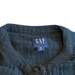 Gap Black Gauze Midi Length Dress Long Sleeve Button Down 100% Cotton Size Small Photo 11