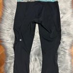 Lululemon Water Bound Crop Black / Paradise Grid Multi Run Gym Yoga Size 4 Photo 4