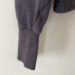 Free People Movement Sweatshirt Washed Burnout Gray Zipper Pockets Ribbed Sz S Black Photo 5