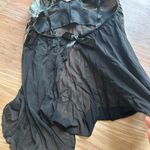 Babydoll lingerie black with blue and gold breast details. Photo 5