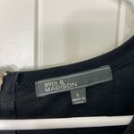 EUC 89th & Madison women’s black layered lace front zip short sleeve top large Photo 2