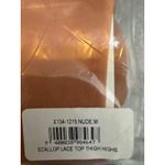 Brand New Women's Medium Nude Scallop Lace Top Thigh Highs Intimates Tan Photo 3