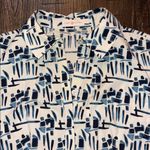 Tory Burch  Figurine Stretch Poplin Shirtdress Abstract Blue White Navy 8 Photo 2