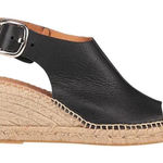 Maypol Anthropologie  black Leather Cross Band Espadrilles Wedge Sandals 40/9 Photo 0