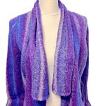 Chico's Mixed Stripe Val Cardigan Duster Sweater Open Front Purple Size 0 (S) Photo 5