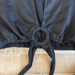 DISSH Mimi Black Linen Ring Front Crop Tee Size 4 Photo 3