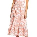 Bardot  Coral and White Halter Midi Dress Photo 0