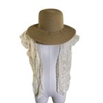 Ultra Pink  Ivory Lace Cardigan Vest‎ L Boho Layering Romantic Cottagecore Photo 6