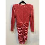 Saylor Emorie Crushed Velvet Mini Dress in Hot Pink Corset Ruched Size Small Photo 2