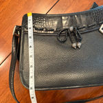 Brighton  Emma Embossed‎ Croc Pebbled Leather Shoulder Bag Adjustable Strap Black Photo 11