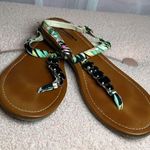 Arizona Jeans Arizona Jean Co. Strappy Thong Bejeweled Flip Flops Women’s Sandals Size 7.5 Photo 0