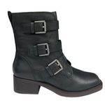 Lucky Brand  Katriny Buckle Straps Riding Boot Black Leather size 6 Photo 1