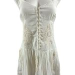 Raga Anthropologie Baby Doll Embroidered Cream Drop Waist Mini Dress Photo 1