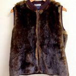 Parkhurst Faux Fur Vest Size Large Brown Photo 1