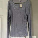 Free People Intimately Gold Rush Sequin Long Sleeve Iridescent Lilac Photo 0