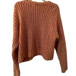 American Eagle Cropped Loose Knit Sweater Size Small Pink Crewneck Lightweight Photo 1