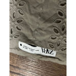 ZARA eyelet lace linen Sage green top Photo 3