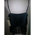 Rachel Zoe Silk Satin Like Fringe Tassel Top spring BoHo formal revolve emerald Photo 4