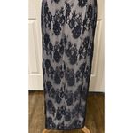 Tadashi Shoji  Gown Sz 6 Navy Lace Floral Overlay Formal Mother Bride/Groom Prom Photo 8