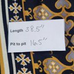 Max Studio  London Gold and Navy Print Dress Size Medium Navy Scarf A-Line Dress Photo 9