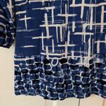 Traveler Size 3 Blue White Multi Pattern Top Faux Wrap Blouse Chicos XL Photo 8