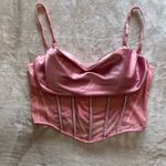 Windsor  Pink Satin Diamond Corset Tank Top Elegant Women’s Sz L EUC Photo 2