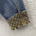 Coldwater Creek  Denim Jean Jacket Tweed Trim Boho Stretch Button Down Women's 16 Photo 2