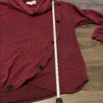 French Laundry  Maroon Burgundy Cowl Neck Sweater w/Black Button Detail Size 1X Photo 3